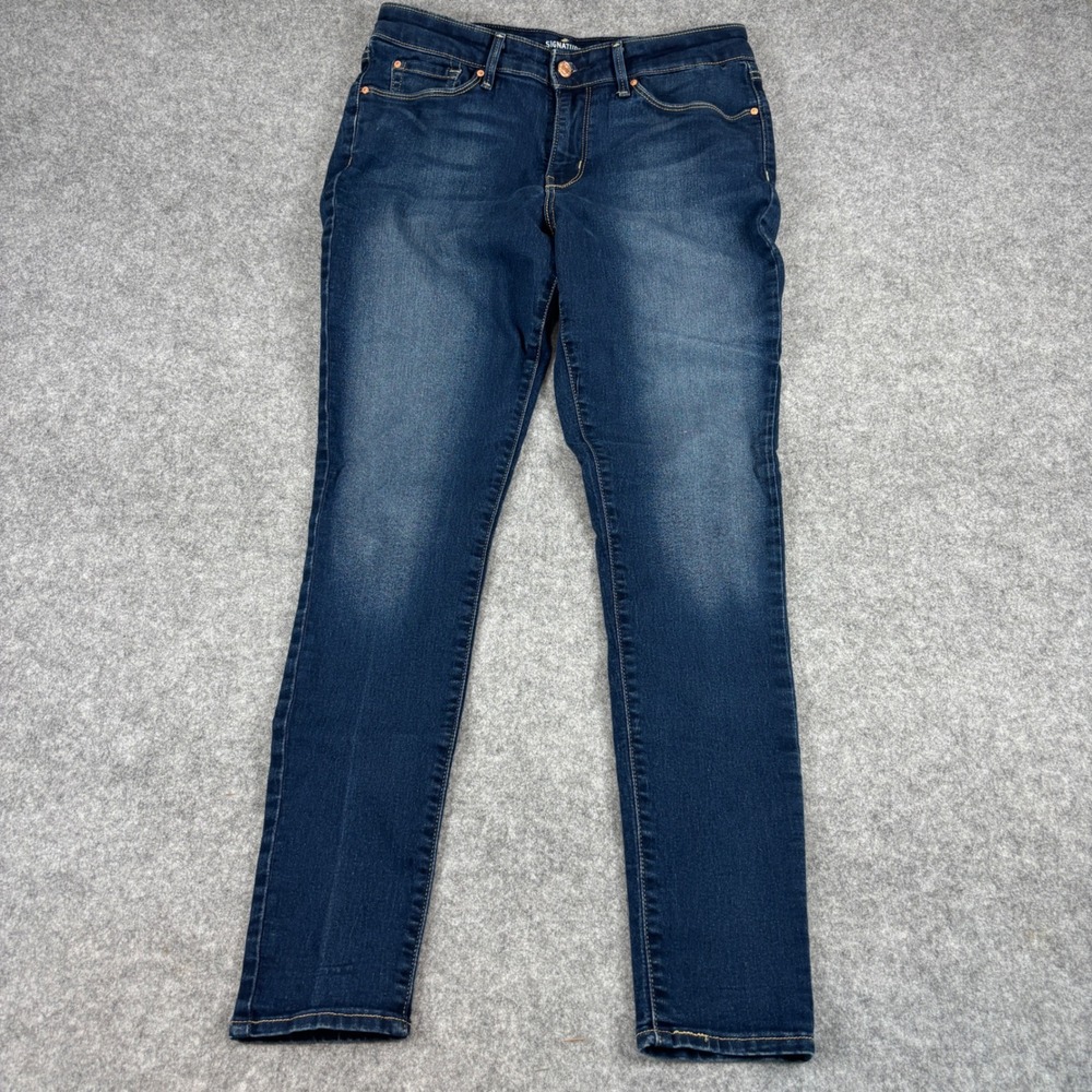 Signature by Levi Strauss Modern Skinny Jeans Womens 10L Dark Wash Blue Mid Rise